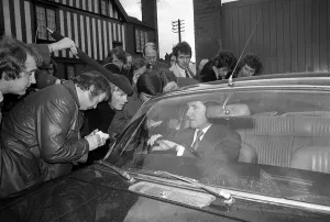 Frenzy Prints: Manchester United manager Frank O Farrell briefs reporters on the George Best