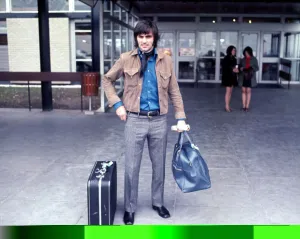 Manchester United and Northern Ireland footballer George Best at the airport