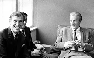Manchester United player Denis Law at home after scoring a hatrick against Waterford
