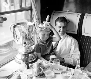 Core61 Prints: Manchester United Player Noel Cantwell and 4 yr old Stephen Foulkes