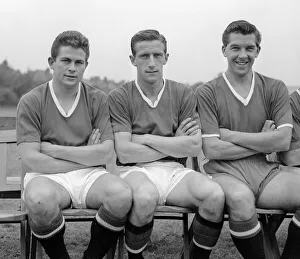 Manchester United players pose for a photograph at a perss day at the YMCA in Princess