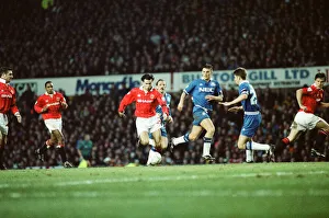 Manchester United v Everton League match at Old Trafford 22nd January 1994