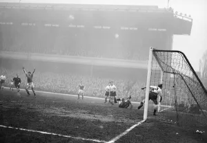 F A Cup Prints: Manchester United v Fulham in the FA Cup Semi Final Goalmouth action during