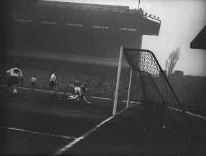 Manchester United v Fulham in the FA Cup Semi Final March 1958 Goalmouth action