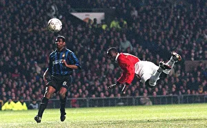 Manchester United v Inter Milan Football March 1999 Dwight Yorke scoring goal -