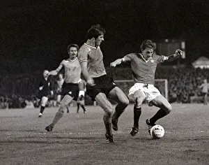 Manchester United v St Etienne - October 1977 players in action during the match