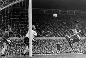 Skill Prints: Manchester United v Tottenham Hotspur Denis Law sends in an overhead shot