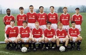 18 19 Years Prints: Manchester United youth team pose for a group photograph