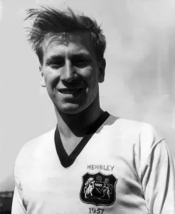 Manchester Uniteds Bobby Charlton during a training session May 1957