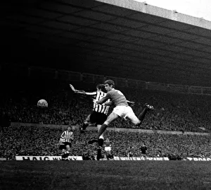 Manchester Uniteds Brian Kidd in action during the 6-0 win over Newcastle United in