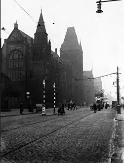 Fmp1939s Prints: Manchester University with view of Oxford Road. Circa 1935