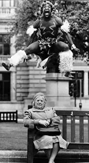 00150 Prints: Mandla Lande African dancer from South African group Amampondo in Glasgow for Mayfest