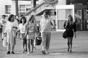 Mandy Smith at Gatwick Airport with her family including mother Patsy Smith