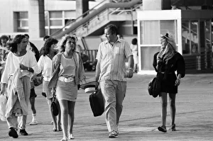 Mandy Smith at Gatwick Airport with her family including mother Patsy Smith