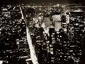 Manhattan New York America USA View from the Empire State Building at night