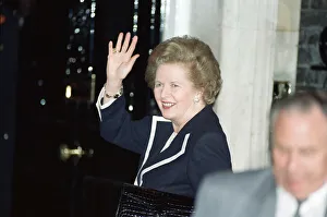 Vote Prints: Margaret Thatcher at 10 Downing Street after John Major won the Conservative leadership