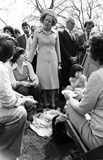 Margaret Thatcher April 1979 in Pankhurst Gardens Outside the houses of parliament