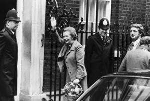 Waving Prints: MARGARET THATCHER ARRIVES AT 10 DOWNING STREET AND WAVES TO THE CROWDS ONE DAY AFTER