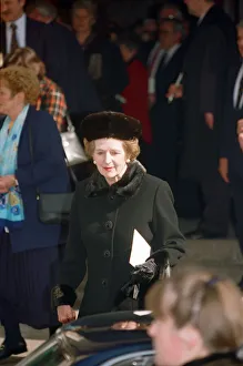Former Prints: Margaret Thatcher attending the photographer Terence Donovans memorial service at St