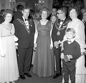 Margaret Thatcher attending a teachers dinner in Torquay in April 1971