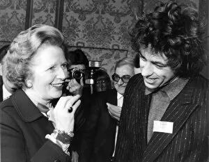 Images Dated 1st January 1985: Margaret Thatcher and Bob Geldof at the Daily Star Gold Awards Ceremony in Manchester