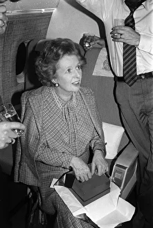 Poliitics Prints: Margaret Thatcher British Prime Minister - December 1984 relaxes at an impromptu