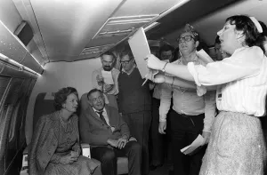 Margaret Thatcher British Prime Minister - December 1984 relaxes at an impromptu