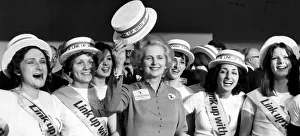 Margaret Thatcher celebrates with women Tories at the Conservative conference in Brighton