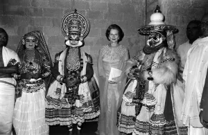 Foreign Tour Prints: Margaret Thatcher with dancers at theatre - 27th April 1981