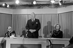Margaret Thatcher and Edward Heath - February 1974 at at Press Conference