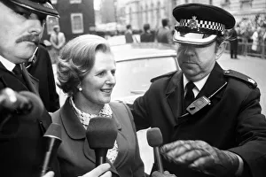 Margaret Thatcher enters Number 10 Downing Street after her historic election victory