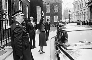 Margaret Thatcher enters Number 10 Downing Street after her historic election victory