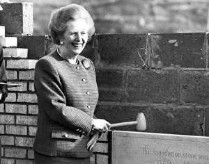 00047 Prints: Margaret Thatcher at the foundation stone laying ceremony at St Peters Basin