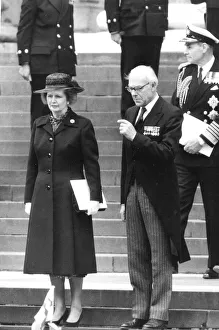 Margaret Thatcher and husband Denis at St Pauls Cathedral for Falklands War memorial