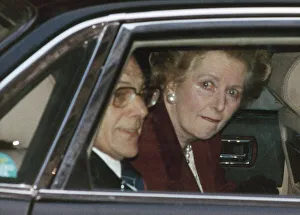 Margaret Thatcher leaves Number 10 Downing Street for the last time as Prime Minister