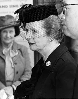 Margaret Thatcher at memorial service for Lord Boyd at Westminster Abbey