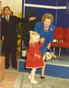 Margaret Thatcher at the opening of the Millicom Factory in Darlington