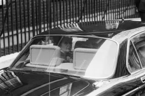 01038 Prints: Margaret Thatcher PM pictured outside Downing Street, London, Wednesday 14th April 1982