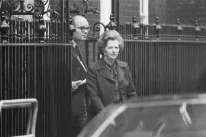 01038 Prints: Margaret Thatcher PM pictured outside Downing Street, London, 30th November 1982