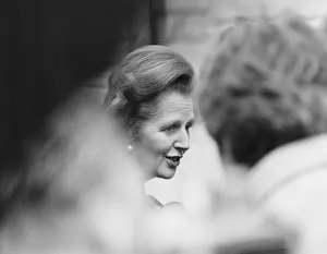 01038 Prints: Margaret Thatcher PM pictured outside Downing Street, London, 22nd May 1982