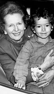 Margaret Thatcher presenting Variety Club coach at House of Commons - October 1987