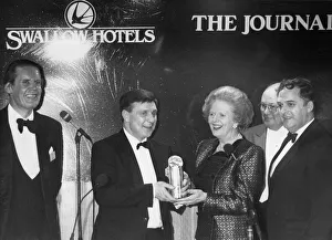 00065 Prints: Margaret Thatcher presents the award to Mr Bernard Robinson, with Paul Nicholson, left