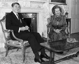 MARGARET THATCHER AND PRESIDENT RONALD REAGAN IN 10 DOWNING STREET - 5TH JUNE 1984