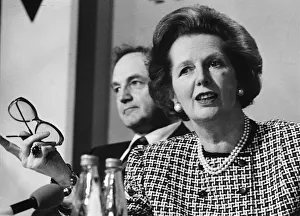 Margaret Thatcher Press conference June 1987 With George Younger MP in background