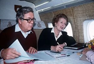 Images Dated 1st December 1984: Margaret Thatcher Prime Minister with Geoffrey Howe MP on their way to China