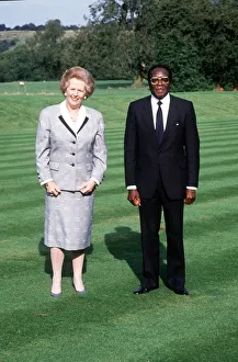 Margaret Thatcher Prime Minister with Robert Mugabe at Chequers LFEY003