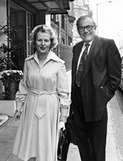 Margaret Thatcher and Reginald Maudling arriving at meeting at Claridges