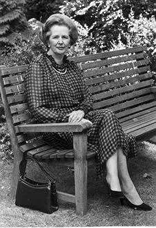 MARGARET THATCHER SITS IN THE GARDEN OF 10 DOWNING STREET - 1ST AUGUST 1984