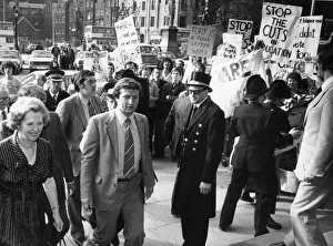 Leader Prints: Margaret Thatcher smiles on a tour in Manchester during her one-day visit to industrial