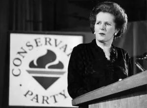 01528 Prints: Margaret Thatcher speaking at a meeting for the Finchley Tory party - May 1983